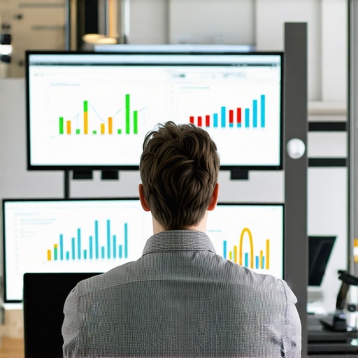 Business owner using AI tools to analyze CTR data and optimize Google My Business listings.