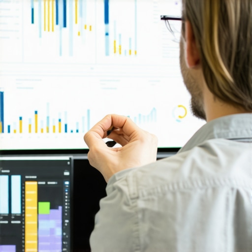 Business owner reviewing local SEO analytics on a computer screen.