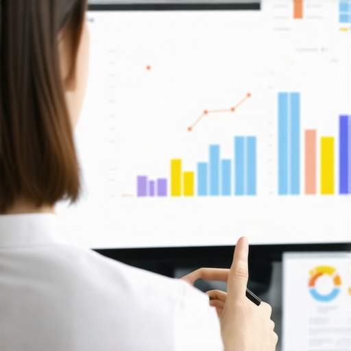 Expert analyzing data charts and AI tools for local SEO optimization