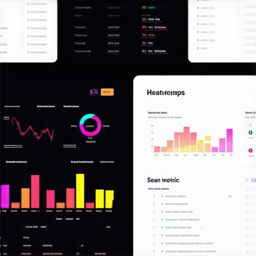 Analytics dashboard with heatmaps and CTR data visualizations