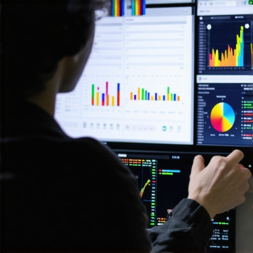 Business owner reviewing analytics and heatmaps on computer screen for local SEO improvements.