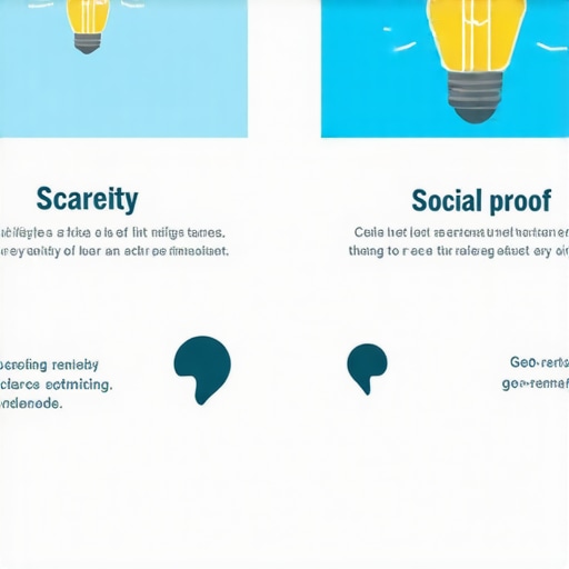 Infographic illustrating psychological triggers such as scarcity and social proof used in click-through rate strategies.