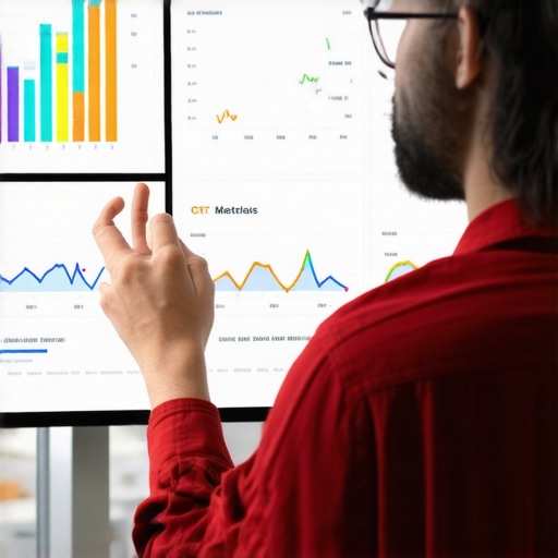 SEO analyst reviewing local SEO metrics on a digital dashboard