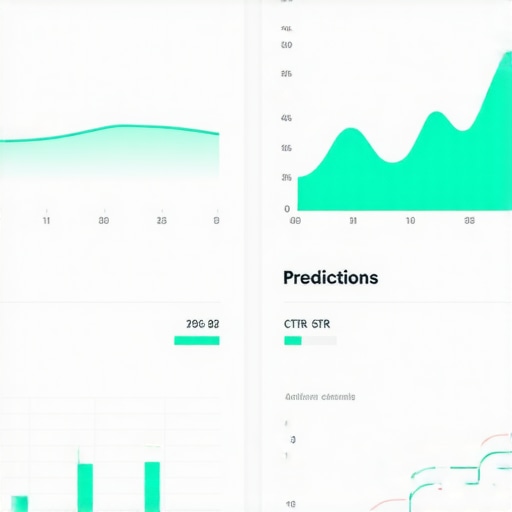 Screenshot of AI analytics dashboard showing CTR predictions and local search data
