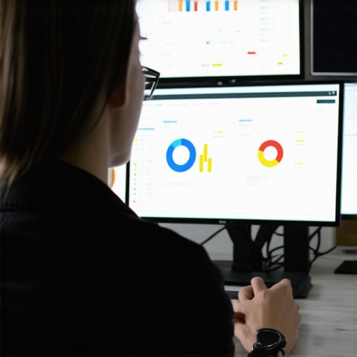 CTR Optimization and Local SEO Analysis Digital marketer analyzing CTR signals and local search rankings on screens.