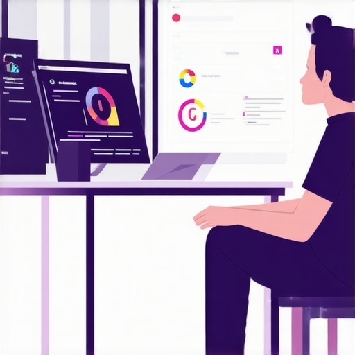 Business owner working on local SEO strategy with analytics and rich media content.