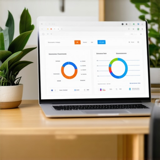 Laptop showing analytics tools for CTR and local SEO optimization.