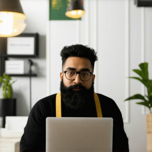 Optimized GMB Profile with Analytics Business owner analyzing analytics data on Google My Business profile