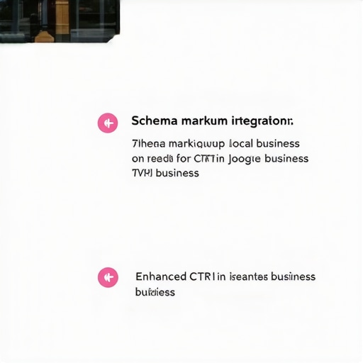 A comprehensive illustration of schema markup implementation on business websites to boost CTR and local search visibility.