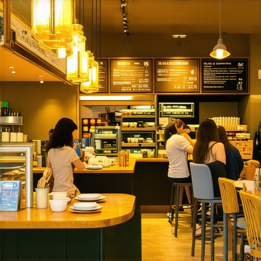 Virtual Tour of a Local Cafe Virtual tour image of a busy local cafe with interior, menu, and customers