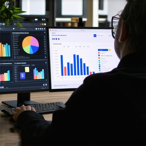 AI Analytics for Local SEO Success Business analyst reviewing local SEO performance metrics with digital tools