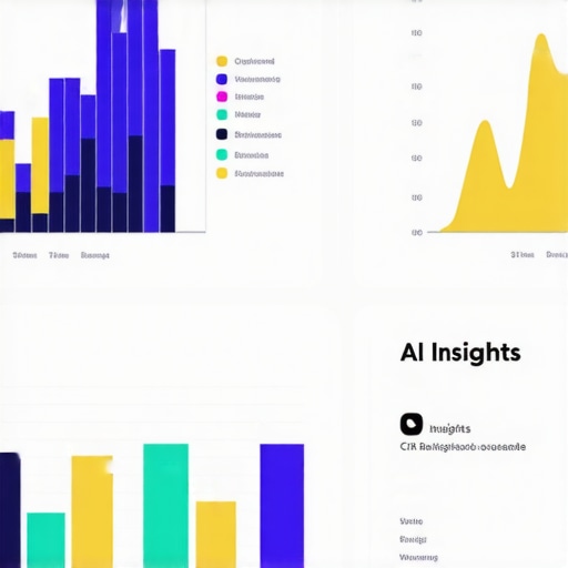 Business analytics dashboard displaying local search data, AI predictions, and user engagement metrics.