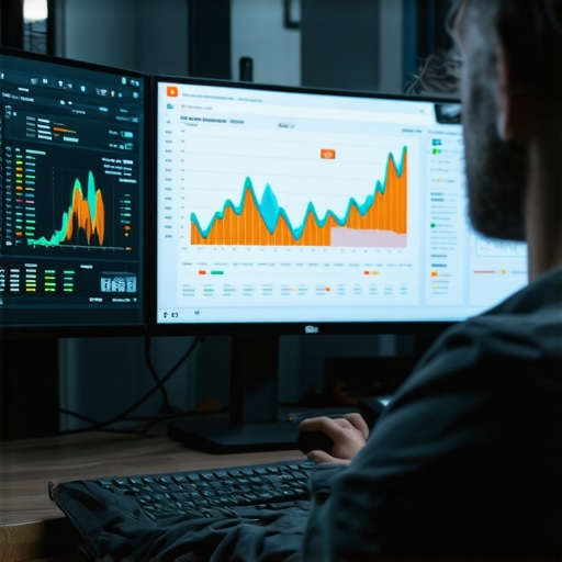 Digital marketer using AI tools to analyze click-through rate data for local SEO success.