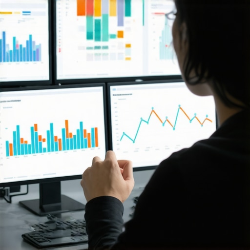 Business professional reviewing AI-driven local search trend data on a computer screen.