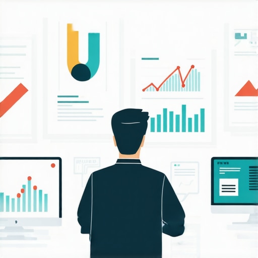 Digital marketer reviewing CTR analytics and local search performance on screens.