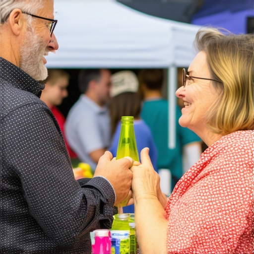 Business owner actively participating in community event to boost local authority.