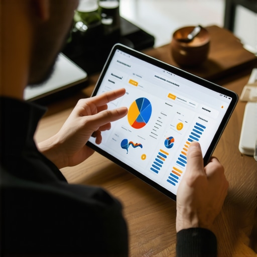 Local SEO Strategy Analysis Expert analyzing SEO data and strategy on tablet, visualizing ranking signals and CTR metrics.