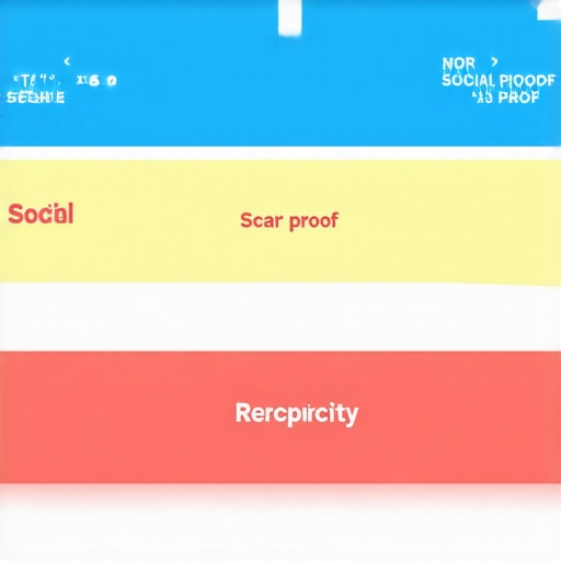 Diagram showing psychological factors like scarcity and social proof that influence user clicking behavior.