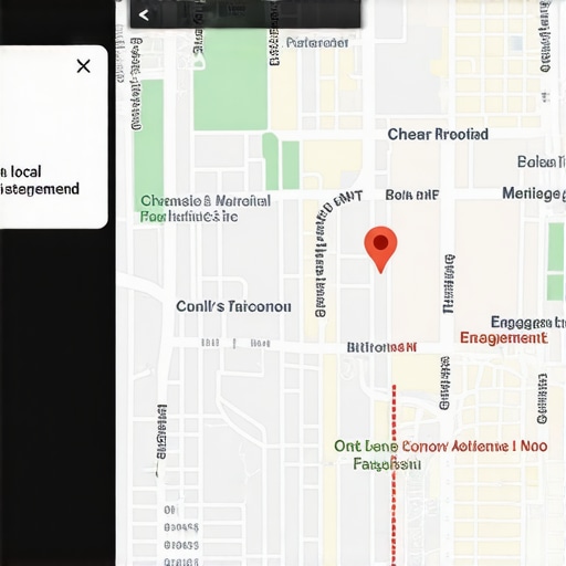 Enhanced Local SEO Engagement Dashboard Illustration of a digital dashboard with local business engagement analytics.