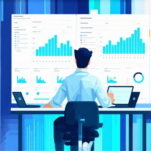 Business owner reviewing real-time engagement data on a high-tech dashboard to optimize local SEO