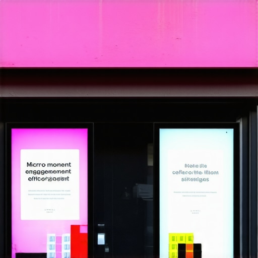 City storefront with digital signs displaying live promotions, representing micro-moment engagement in local SEO
