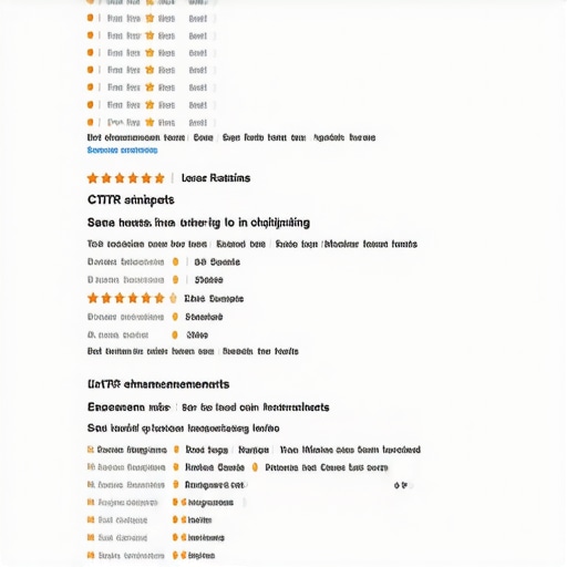 Rich snippets displaying star ratings, event info, and structured data in Google search results