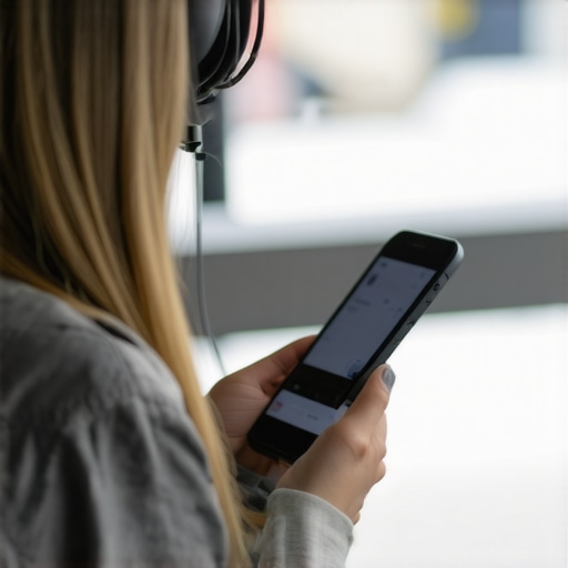 Person using voice command on smartphone for local search