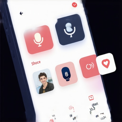 Smartphone with icons representing voice search, images, and local business listings