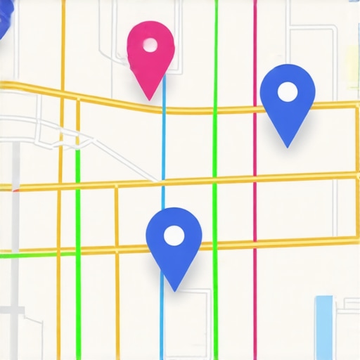 Advanced Geofencing Zones for Local SEO Map illustrating layered geofencing areas with marketing icons.