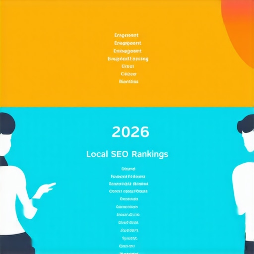 Infographic illustrating complex user engagement signals influencing Google My Business rankings in 2026.
