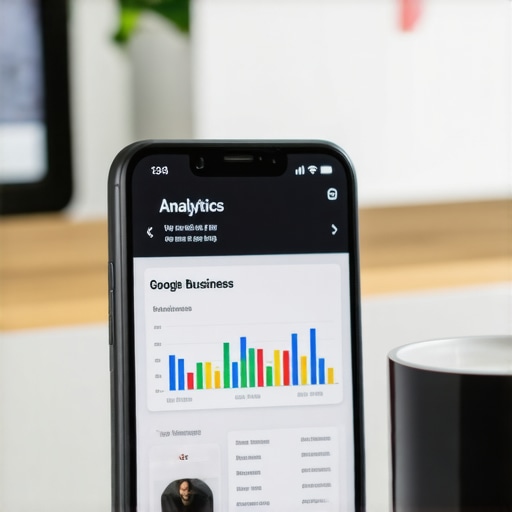 A person reviewing local business insights on a smartphone,