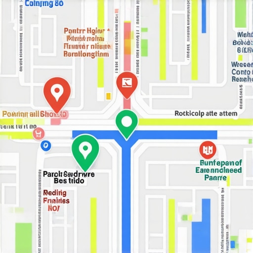 Futuristic map with AR overlays illustrating personalized local business interactions.