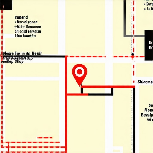 Multi-Stop Navigation in Local SEO Map illustrating multiple user routes between several business locations to represent multi-stop navigation behavior.