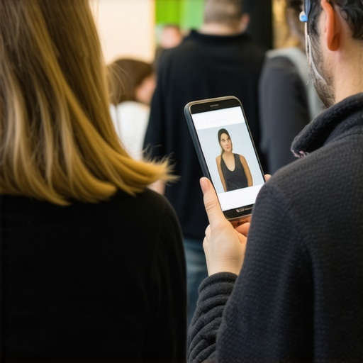 People sharing photos and checking in at a community event using smartphones, representing the integration of offline activities with digital signals.