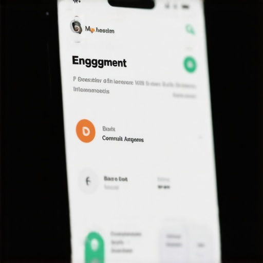 Smartphone screen showing local business profile with interactive buttons and engagement metrics.