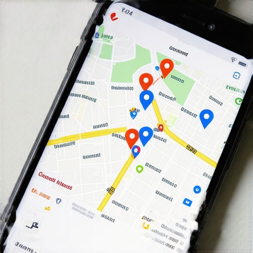 Smartphone screen showing geofencing data and micro-moment signals on a digital map.