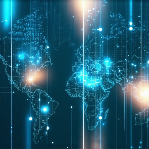 Illustration of a digital map with icons representing micro-interactions, voice search, and AI analytics