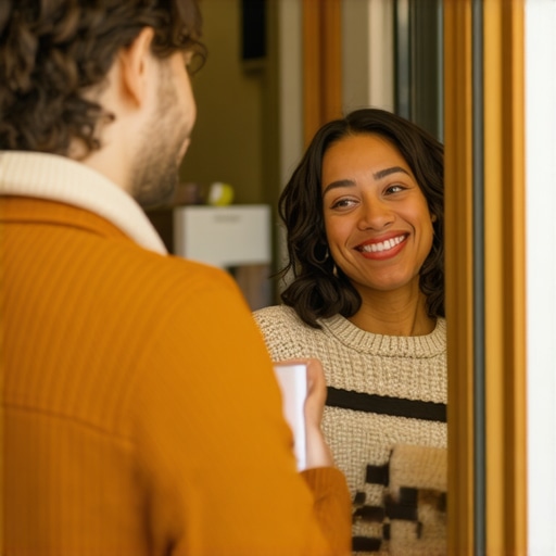 Business owner interacting with customers inside a store, representing genuine local presence.