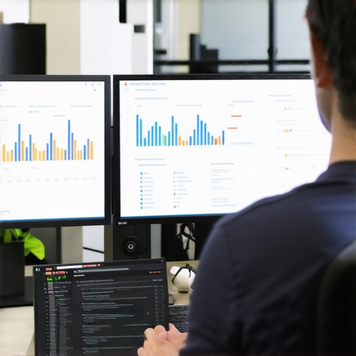 SEO specialist analyzing search data and user interaction metrics to improve local search visibility.