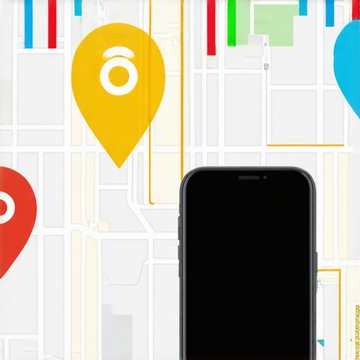 Geo-fencing and Local Engagement in GMB Optimization Map highlighting geofenced areas with icons showing mobile clicks and interactions