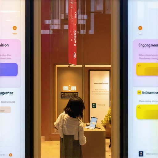Futuristic retail store with sensors and interactive displays enhancing customer experience