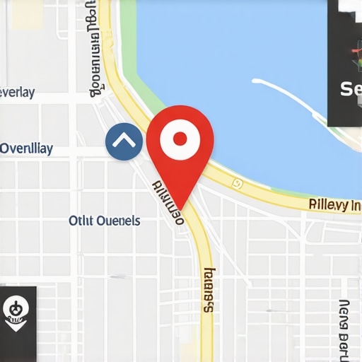 Illustration of map layers, POI interactions, and route planning affecting local search rankings.