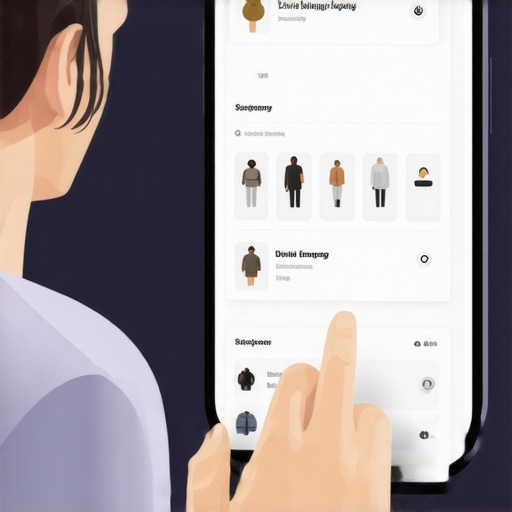 Person engaging with a virtual local storefront on a smartphone