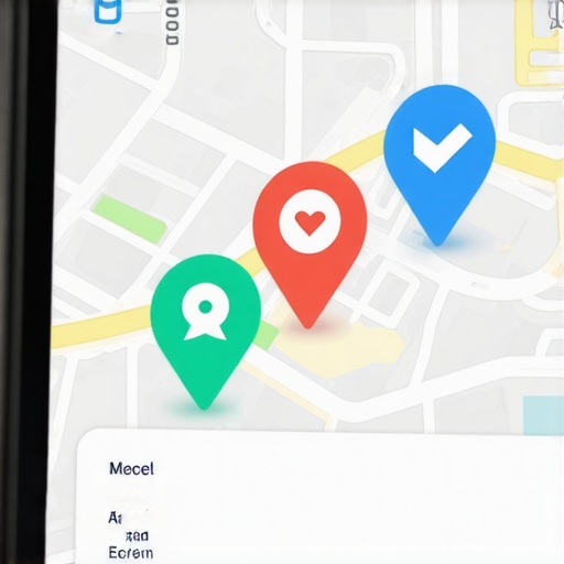 Smartphone displaying local search map with engagement indicators.