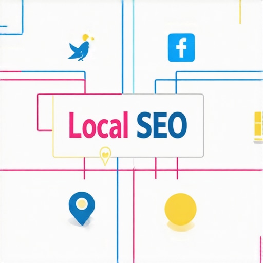 Illustration of interconnected digital signals influencing local search rankings.