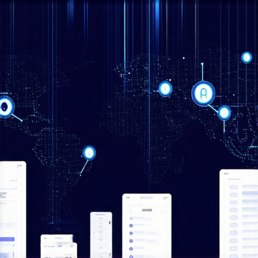 A high-tech dashboard displaying real-time user interaction and map data for local SEO