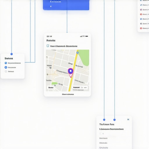 Illustration of a user engaging with a digital map on a smartphone, highlighting gestures and micro-movements that influence local SEO signals.