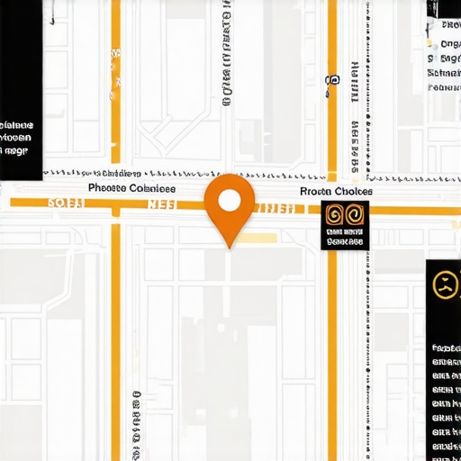 Visualizing Micro-Interactions in Local SEO An illustrative map interface showing user interactions like zooms, route planning, and photo clicks that signal engagement.